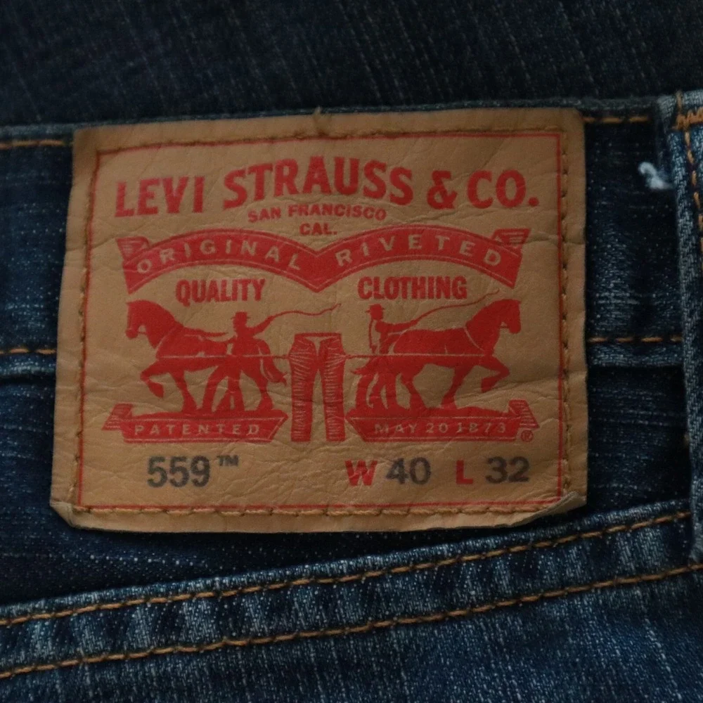 Levi's 559 Jeans Mens 40x32 Relaxed Straight Fit 5-Pocket Cotton Denim Dark Blue